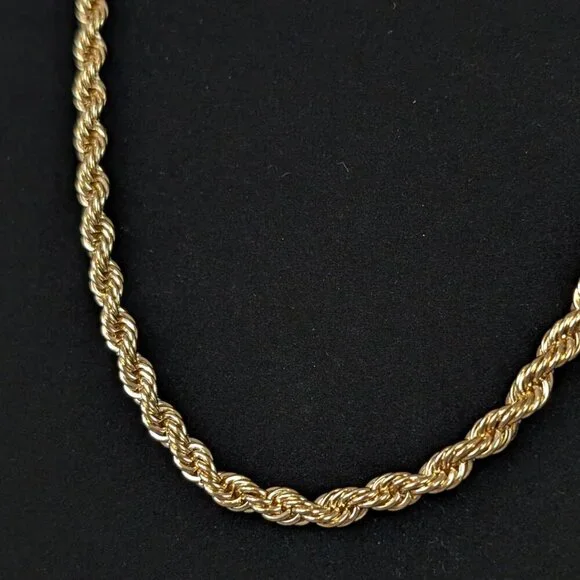 V. Gold Tone Rope Chain Necklace - Picture 3 of 5